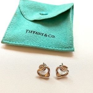 Authentic Tiffany & Co Open Heart Stud Earrings